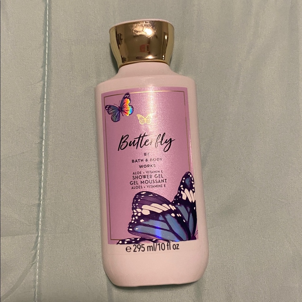 Bath & Body Works Butterfly Shower Gel with Purple and Gold Accents